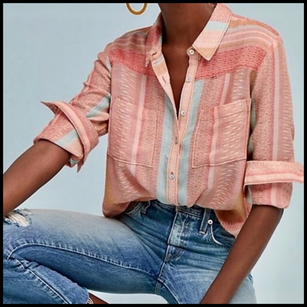 COPY - EUC Anthropologie Maeve Calipatria Striped Blouse